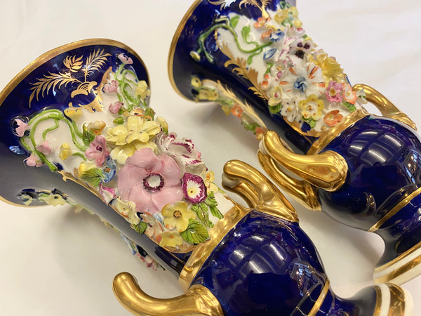 Lovely Pair 19th Century Bloor Derby Vases