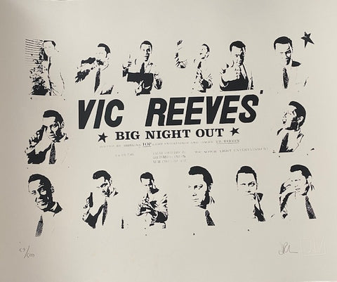 SOLD Signed Vic Reeves Big Night Out - 30th Anniversary Screen Print by artist Jim Moir (Vic)