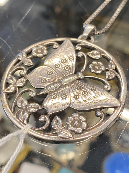 Swedish Art Nouveau Style Silver Pendant Gustav Dahlgren & Co 1948