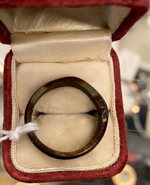 Rare Victorian Gold & Silver Pique Tortoiseshell Ring c.1880