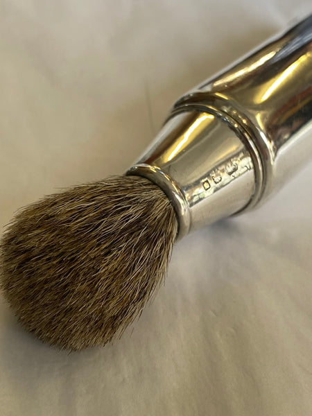 Sterling Silver Art Deco Campaign Or Travel Shaving Brush London 1928