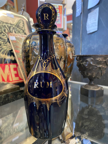 Antique Bristol Blue Glass Rum Decanter c.1800