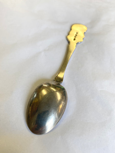 Antique Silver & Enamel R.M.S Mauretania Spoon Birmingham 1910