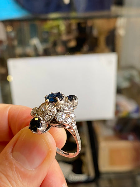 Vintage 18ct Gold Sapphire & Diamond Ring