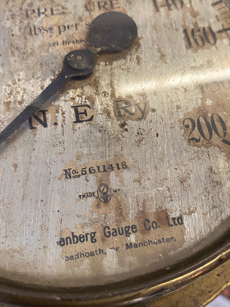 North Eastern Railway Brass Pressure Guage