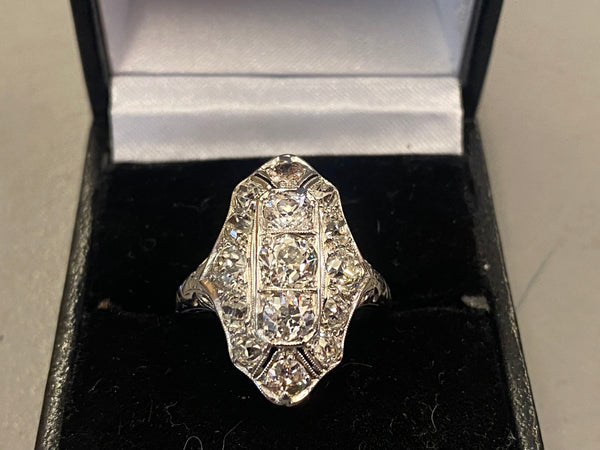 18ct White Gold Old Cut Diamonds (2.5 Carats) Ring