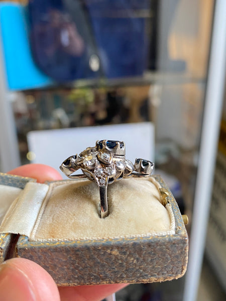 Vintage 18ct Gold Sapphire & Diamond Ring