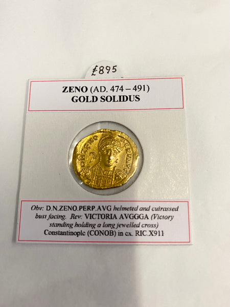 Ancient Zeno Gold Solidus AD 474-491