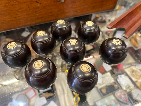 Antique Victorian Billiard Table Bowls Game c.1880