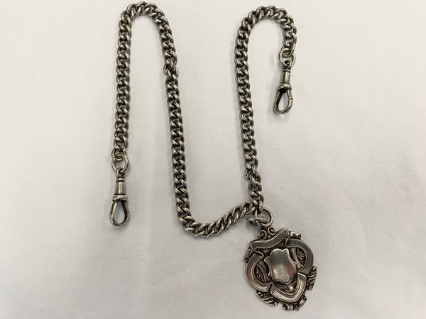 Heavy Antique Silver Albert Pocketwatch Chain