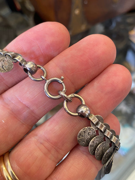 Antique Victorian Sterling Silver Book Chain