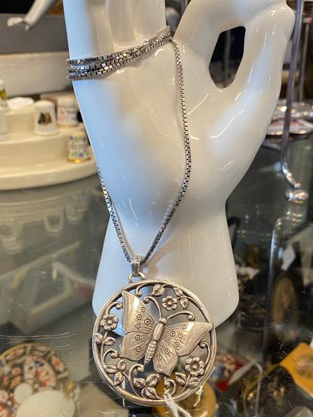 Swedish Art Nouveau Style Silver Pendant Gustav Dahlgren & Co 1948