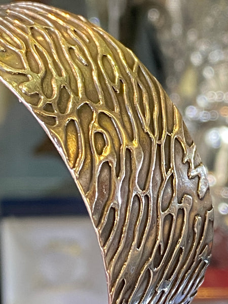 Antique Naturalistic German Art Nouveau Silver Cuff Robert Kraft c.1920