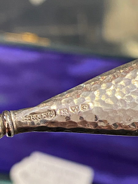 Antique Sterling Silver Shibayama Shoe Horn & Button Hooks Set Chester 1907