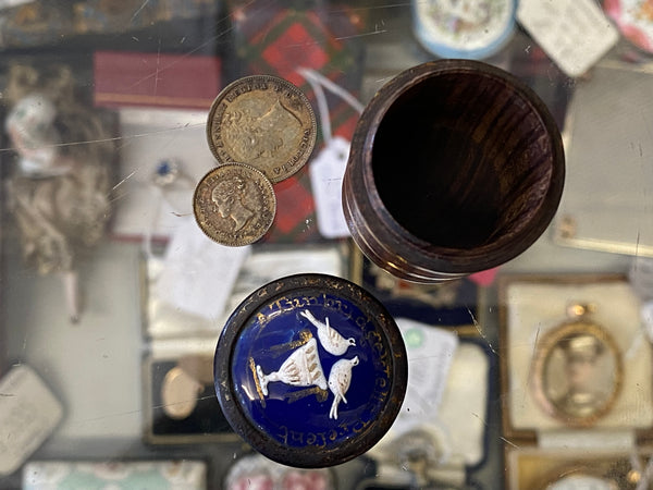 Antique Georgian Treen & Enamel Box