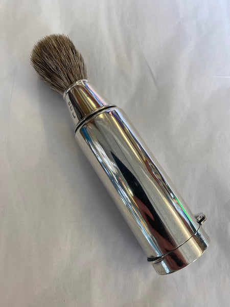 Sterling Silver Art Deco Campaign Or Travel Shaving Brush London 1928