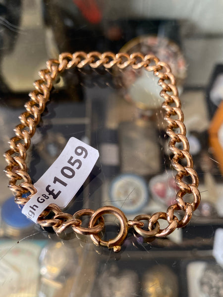 Heavy 9ct Gold Albert Chain Bracelet 17.20 grams