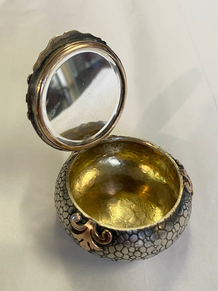 Antique Neo-Gothic French Silver & Gold Compact Charles Murat