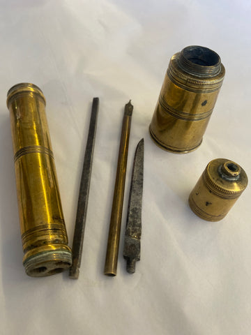 Very Rare Antique 18th Century Complete Brass Penner