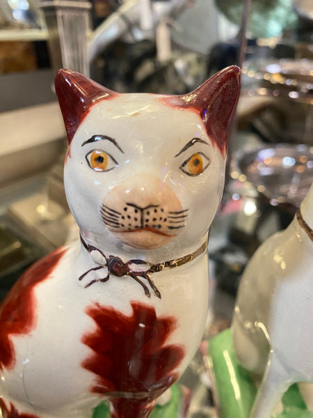 Rare Pair Antique 19th Century Staffordshire Cats