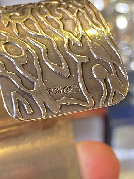Antique Naturalistic German Art Nouveau Silver Cuff Robert Kraft c.1920
