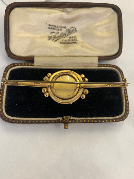 Antique Victorian 15ct Gold, Ruby & Diamonds Brooch