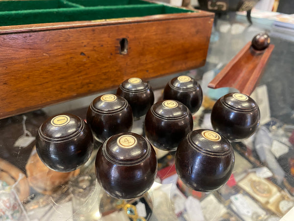 Antique Victorian Billiard Table Bowls Game c.1880