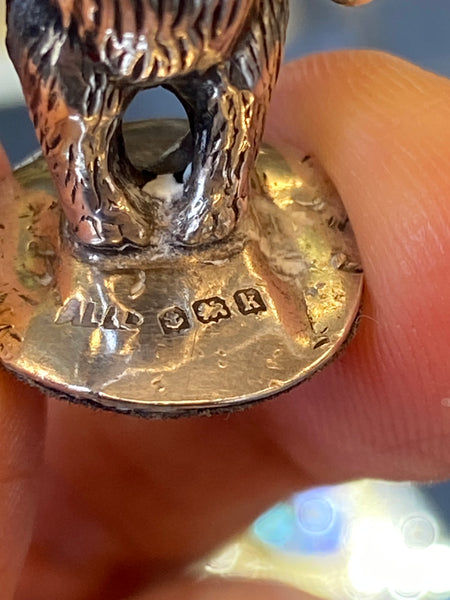 Double Sided Silver Bear Charm Birmingham 1921