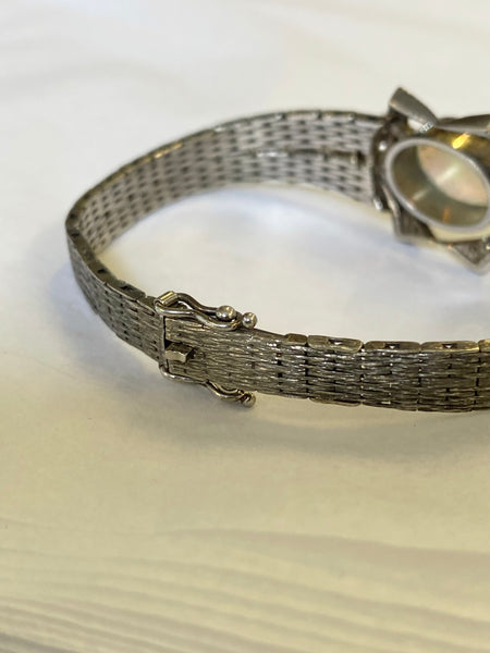 18ct White Gold, Opal & Diamonds Bracelet