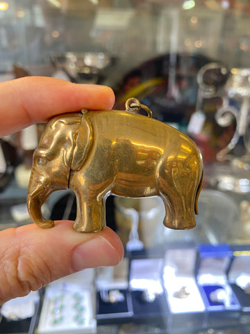 Novelty Brass Elephant Vesta Case