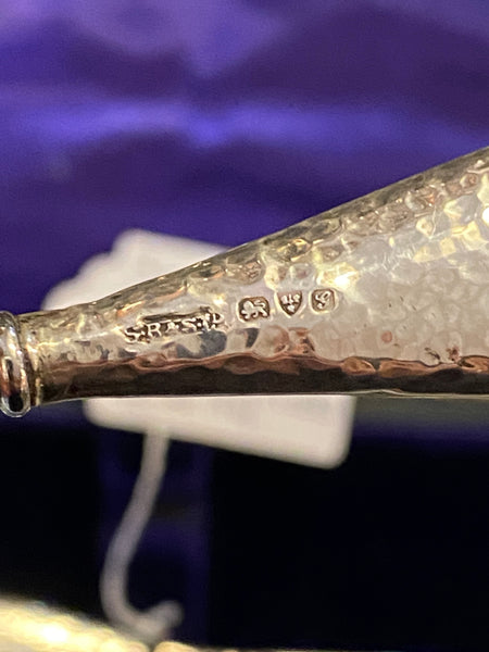 Antique Sterling Silver Shibayama Shoe Horn & Button Hooks Set Chester 1907