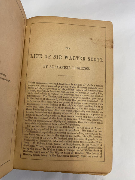 Rare Maucheline Ware The Poetical Works Of Sir Walter Scott Book 1876