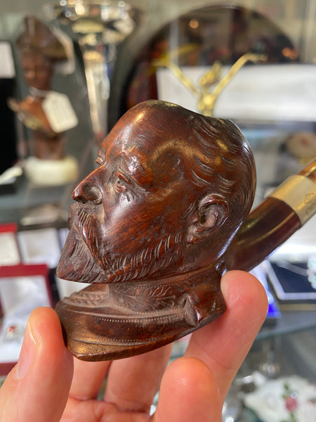 Antique Edward VII Carved Briar Pipe