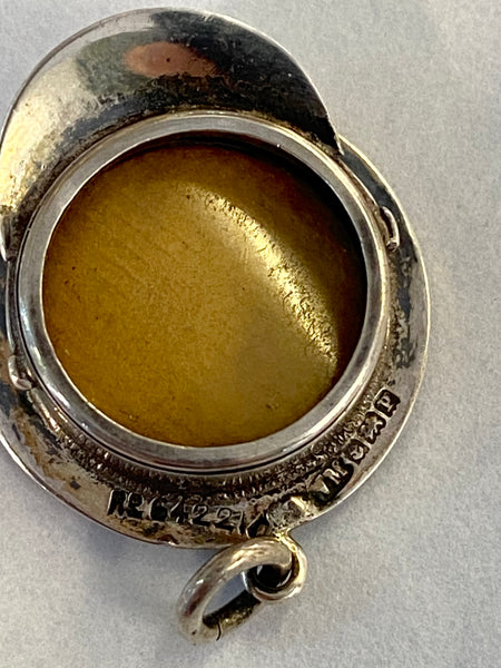 Antique World War 1 Sterling Silver Sweetheart Soldier’s Cap Charm Locket Birm 1914