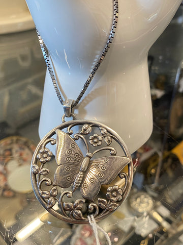 Swedish Art Nouveau Style Silver Pendant Gustav Dahlgren & Co 1948