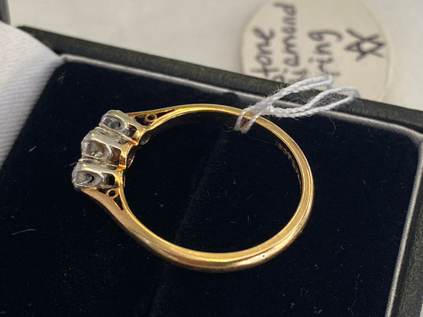 18ct Gold, Platinum & 3 Stone Diamond Ring