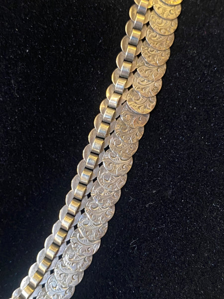 Antique Victorian Sterling Silver Book Chain
