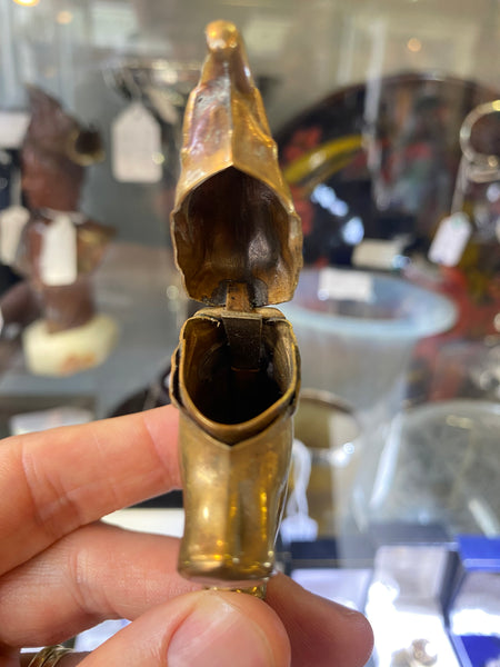 Novelty Brass Elephant Vesta Case