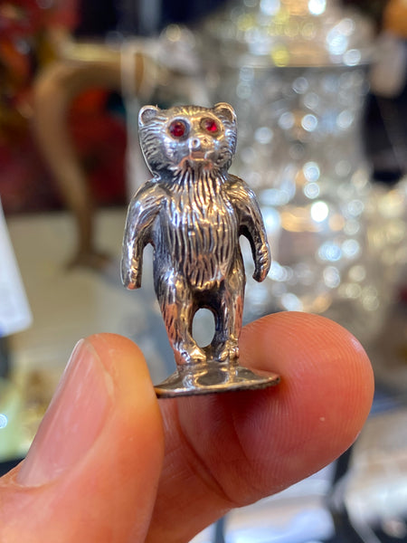 Double Sided Silver Bear Charm Birmingham 1921