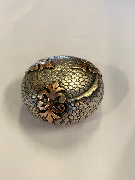 Antique Neo-Gothic French Silver & Gold Compact Charles Murat