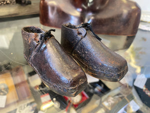 Pair Antique Victorian Wood & Leather Child’s Clogs