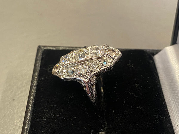 18ct White Gold Old Cut Diamonds (2.5 Carats) Ring