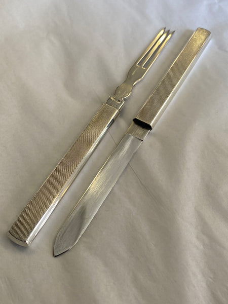 Antique German Silver Campaign Travel Cutlery Set c.1900