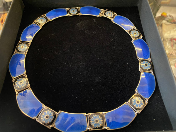 Stunning Silver & Enamel Necklace