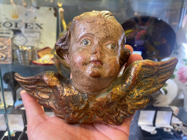 Antique Early 18th Century Baroque Winged Putto