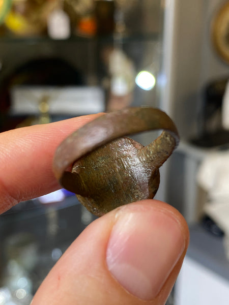 Antique 17th Century Bronze Merchant’s Seal Ring
