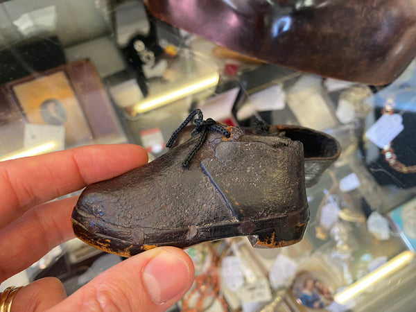 Pair Antique Victorian Wood & Leather Child’s Clogs