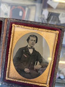 Antique Victorian Ambrotype Of A Young Man