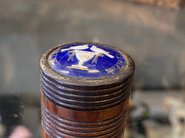 Antique Georgian Treen & Enamel Box