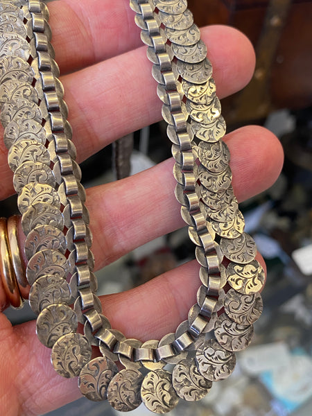 Antique Victorian Sterling Silver Book Chain